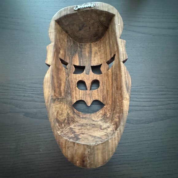 Rare Vintage Large Carved Solid Wood African Tribal Mask Wall Art Eclectic Decor - Picture 5 of 7